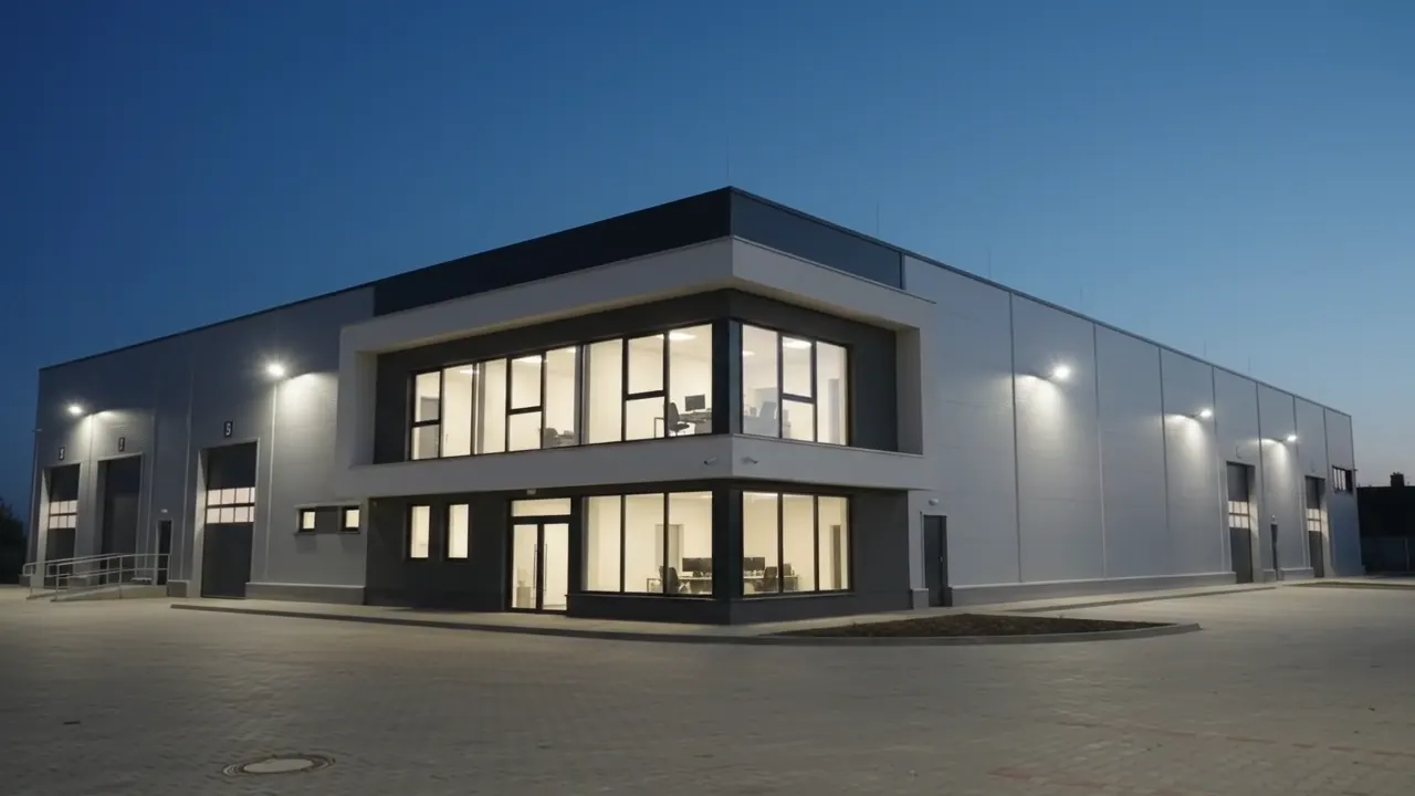 Instalacja elektryczna w obiekcie firmowym — wizualizacja